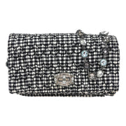 Miu Miu Black White Matelasse Bijou Chain Shoulder Bag 246 XX40519