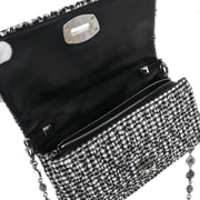 Miu Miu Black White Matelasse Bijou Chain Shoulder Bag 246 XX40519