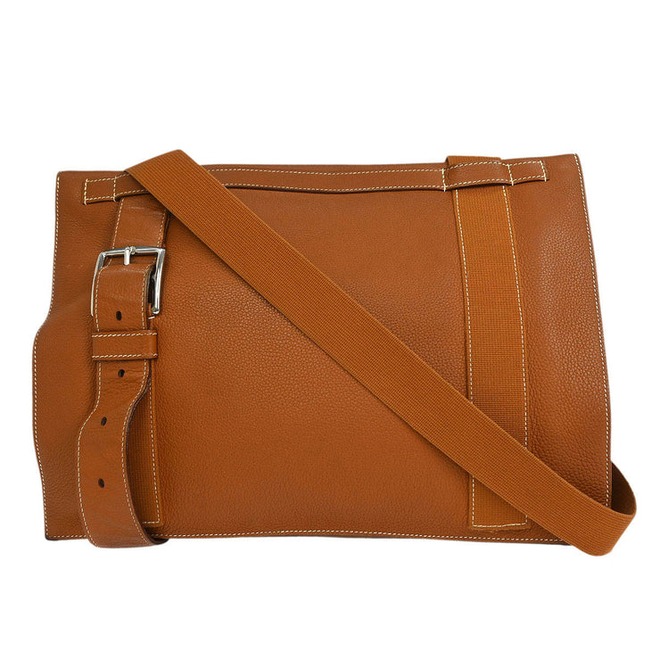 Hermes Gold Taurillon Clemence Sac Yohji Crossbody Messenger Bag VP Square:M XX40536