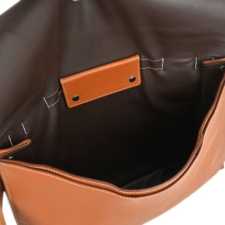 Hermes Gold Taurillon Clemence Sac Yohji Crossbody Messenger Bag VP Square:M XX40536