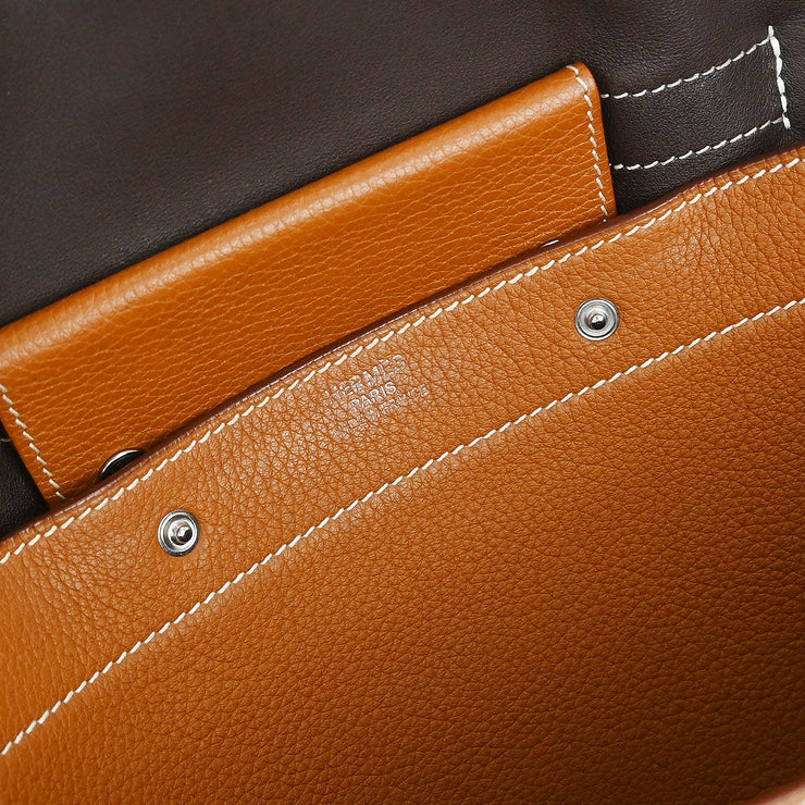 Hermes Gold Taurillon Clemence Sac Yohji Crossbody Messenger Bag VP Square:M XX40536