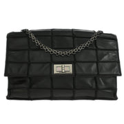 Chanel Black Lambskin Choco Bar Mademoiselle Lock Shoulder Bag XX40548