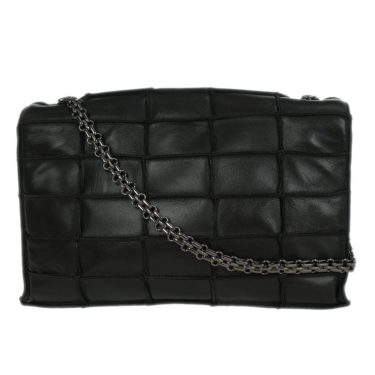 Chanel Black Lambskin Choco Bar Mademoiselle Lock Shoulder Bag XX40548