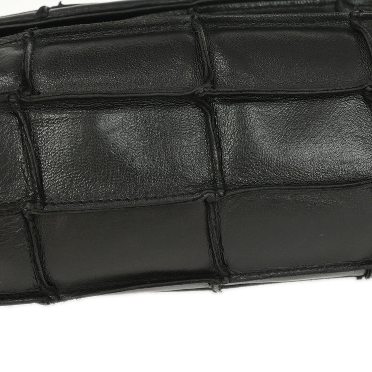 Chanel Black Lambskin Choco Bar Mademoiselle Lock Shoulder Bag XX40548