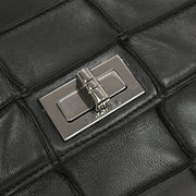 Chanel Black Lambskin Choco Bar Mademoiselle Lock Shoulder Bag XX40548