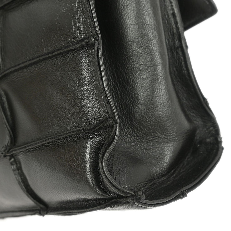 Chanel Black Lambskin Choco Bar Mademoiselle Lock Shoulder Bag XX40548