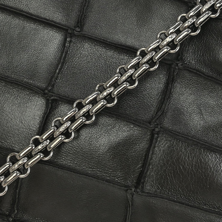 Chanel Black Lambskin Choco Bar Mademoiselle Lock Shoulder Bag XX40548