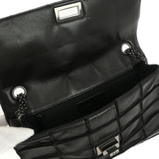 Chanel Black Lambskin Choco Bar Mademoiselle Lock Shoulder Bag XX40548