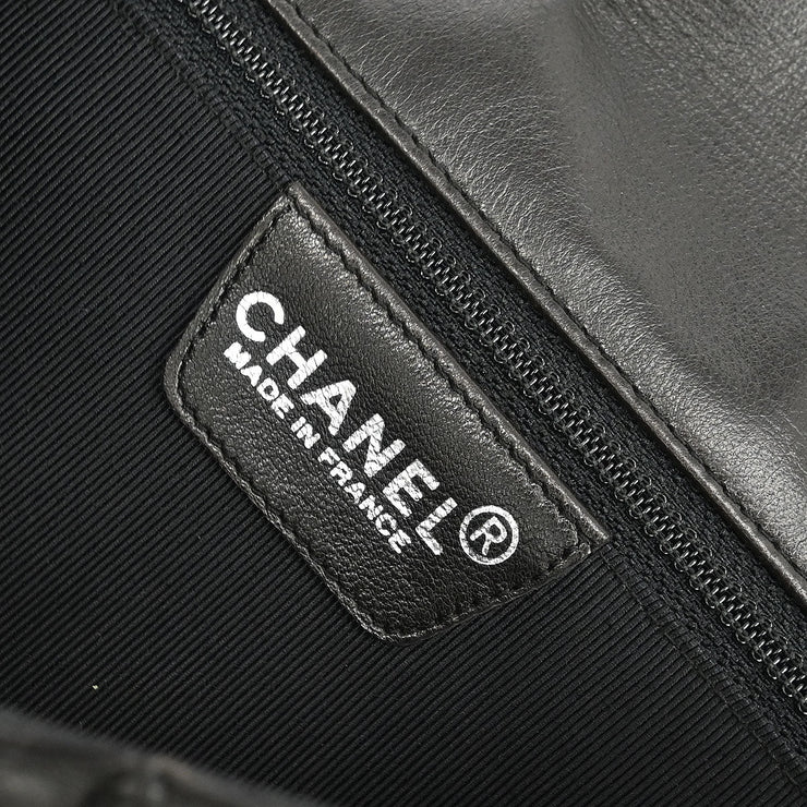 Chanel Black Lambskin Choco Bar Mademoiselle Lock Shoulder Bag XX40548