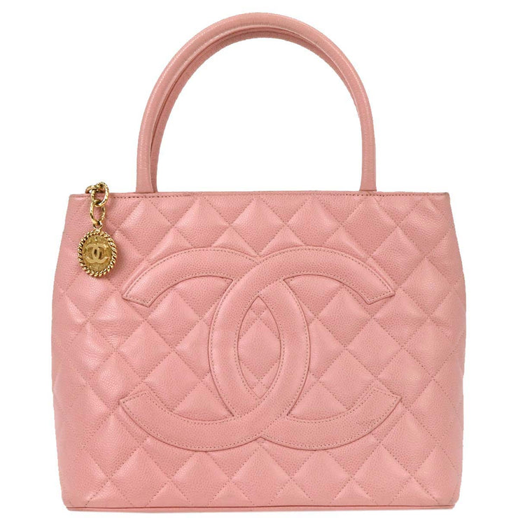 Chanel Pink Calfskin Medallion Tote Handbag XX40575