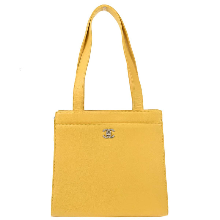 Chanel Yellow Calfskin Tote Handbag XX40641