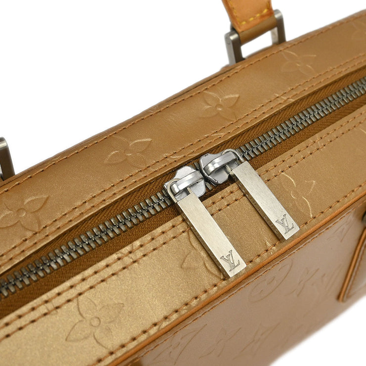 Louis Vuitton Gold Monogram Mat Shelton MM Handbag M55177 MI1003 XX40644