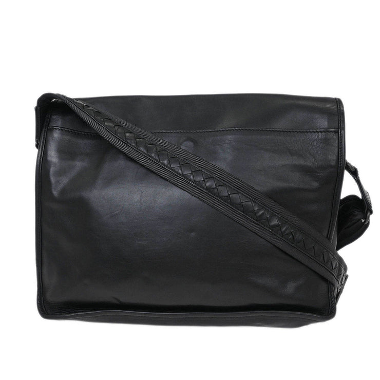 Bottega Veneta Black Intrecciato Messenger Bag B07745752N XX40696