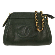 Chanel Dark Green Calfskin Chain Shoulder Bag XX40776