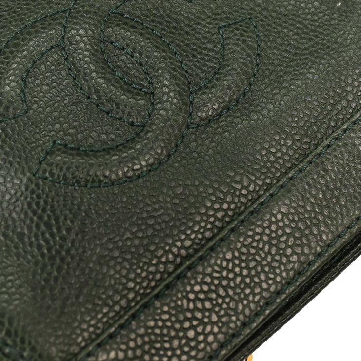 Chanel Dark Green Calfskin Chain Shoulder Bag XX40776