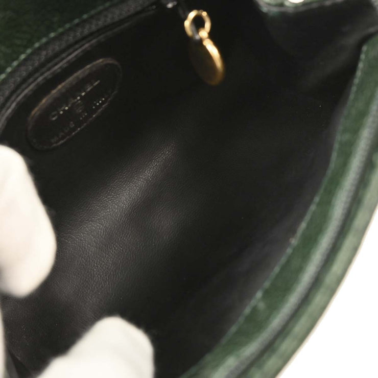 Chanel Dark Green Calfskin Chain Shoulder Bag XX40776