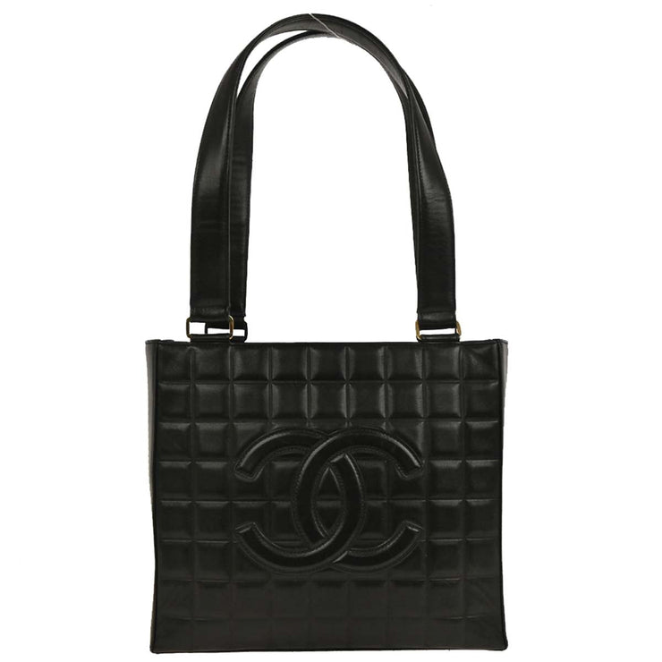 Chanel Black Lambskin Choco Bar Tote Handbag XX40782