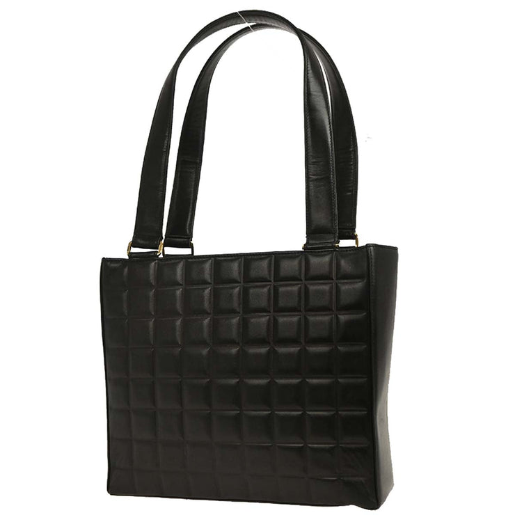 Chanel Black Lambskin Choco Bar Tote Handbag XX40782