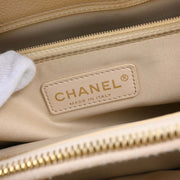 Chanel Beige Calfskin Grand Shopping Tote GST Chain Handbag XX50016