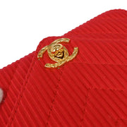Chanel Red Satin Chevron Shoulder Bag XX90094