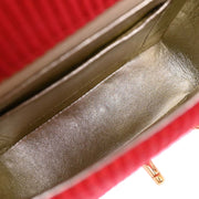 Chanel Red Satin Chevron Shoulder Bag XX90094