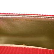 Chanel Red Satin Chevron Shoulder Bag XX90094