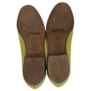 Chanel * Green Leather Shoes Loafers #36