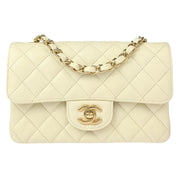 Chanel White Calfskin Single Flap Shoulder Bag XX92141