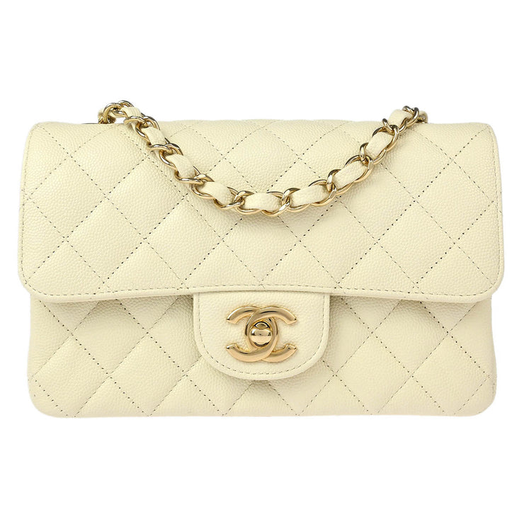 Chanel White Calfskin Single Flap Shoulder Bag XX92141