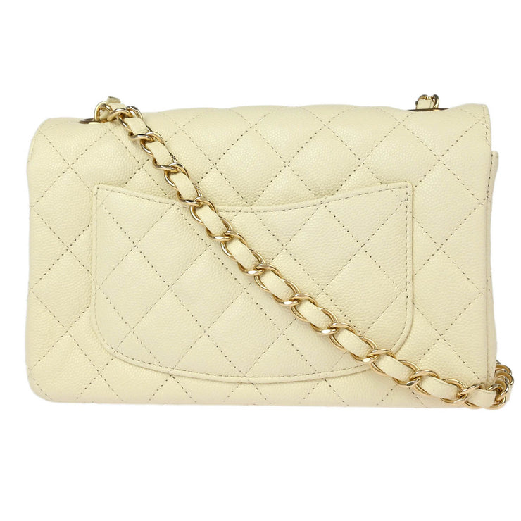 Chanel White Calfskin Single Flap Shoulder Bag XX92141