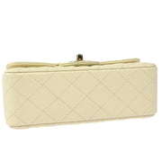 Chanel White Calfskin Single Flap Shoulder Bag XX92141