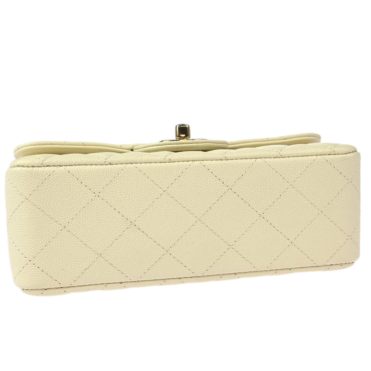 Chanel White Calfskin Single Flap Shoulder Bag XX92141