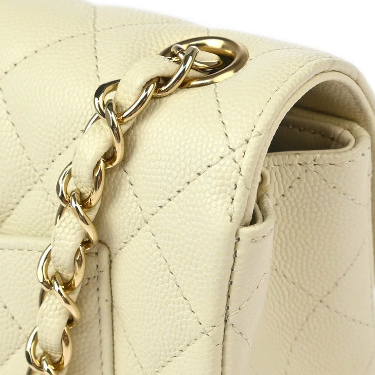 Chanel White Calfskin Single Flap Shoulder Bag XX92141