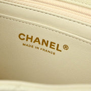 Chanel White Calfskin Single Flap Shoulder Bag XX92141