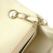 Chanel White Calfskin Single Flap Shoulder Bag XX92141