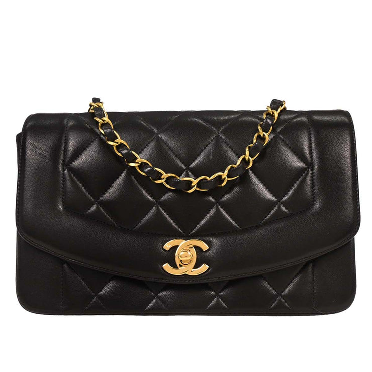 Chanel Black Lambskin Small Diana Shoulder Bag YQ00758