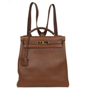 Hermes Marron Fonce Ardennes Kelly A Dos GM Backpack 10 Circle:Z YQ00760