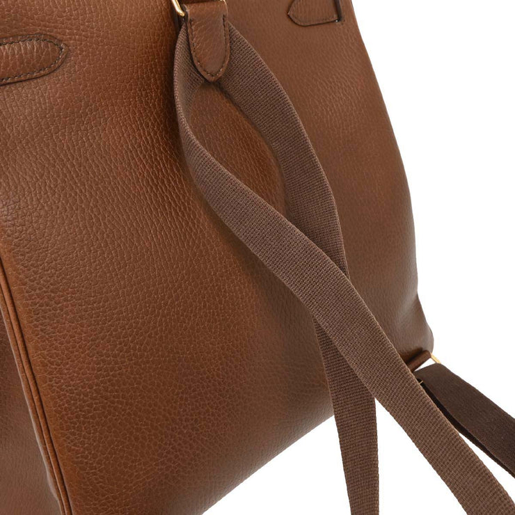 Hermes Marron Fonce Ardennes Kelly A Dos GM Backpack 10 Circle:Z YQ00760