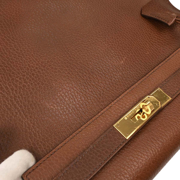 Hermes Marron Fonce Ardennes Kelly A Dos GM Backpack 10 Circle:Z YQ00760