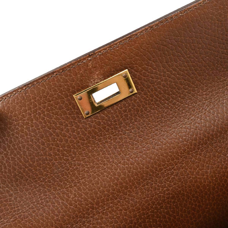 Hermes Marron Fonce Ardennes Kelly A Dos GM Backpack 10 Circle:Z YQ00760