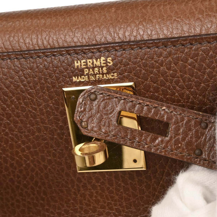 Hermes Marron Fonce Ardennes Kelly A Dos GM Backpack 10 Circle:Z YQ00760