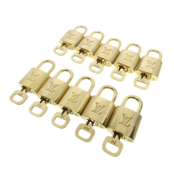 Louis Vuitton Padlock & Key Bag Accessories Charm 10 Piece Set Gold 13151