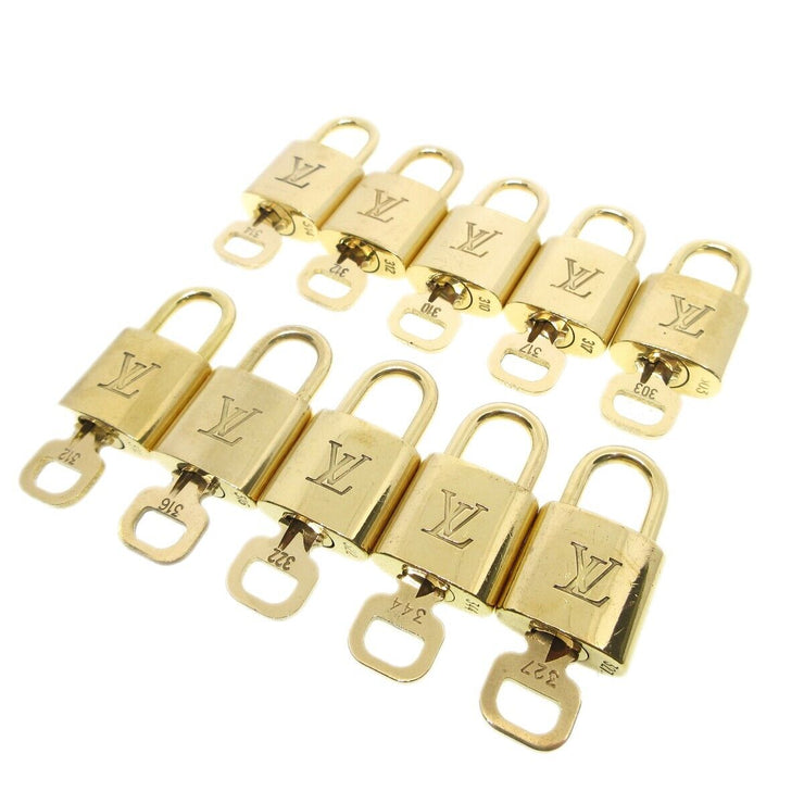 Louis Vuitton Padlock & Key Bag Accessories Charm 10 Piece Set Gold 84986