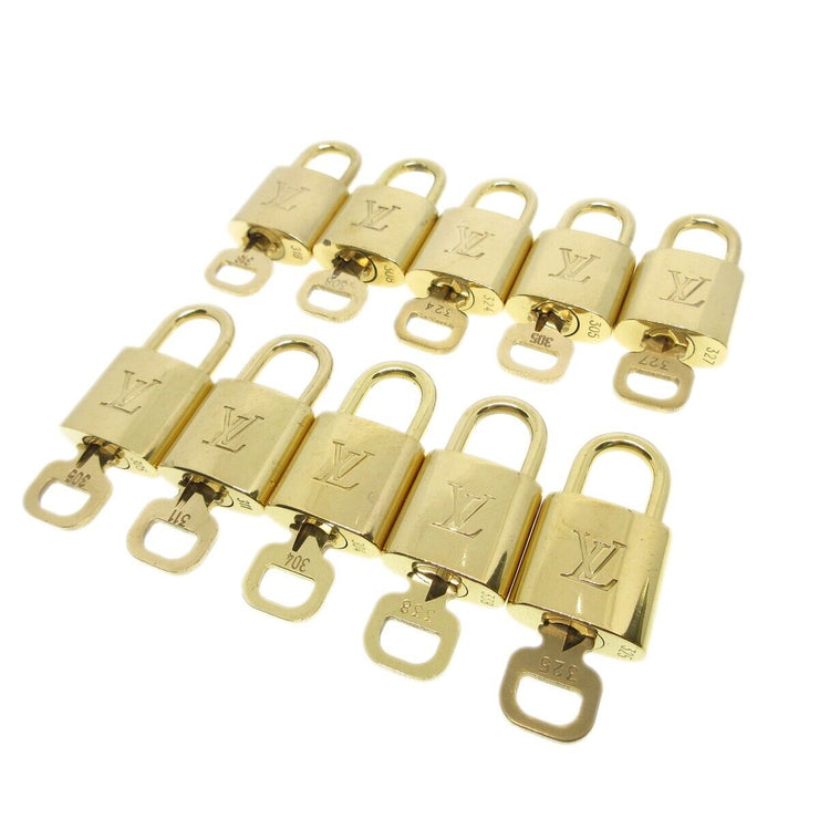 Louis Vuitton Padlock & Key Bag Accessories Charm 10 Piece Set Gold 22502