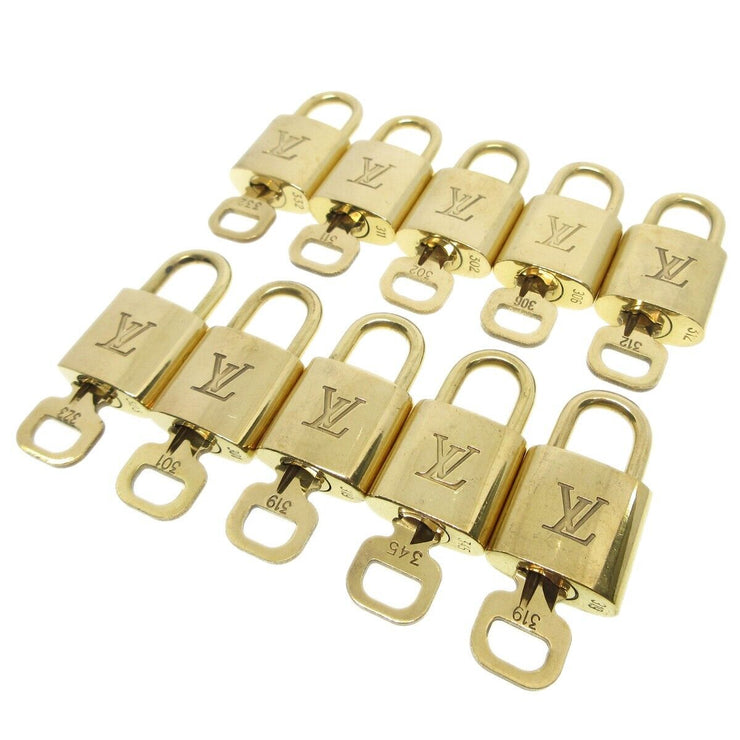Louis Vuitton Padlock & Key Bag Accessories Charm 10 Piece Set Gold 94586