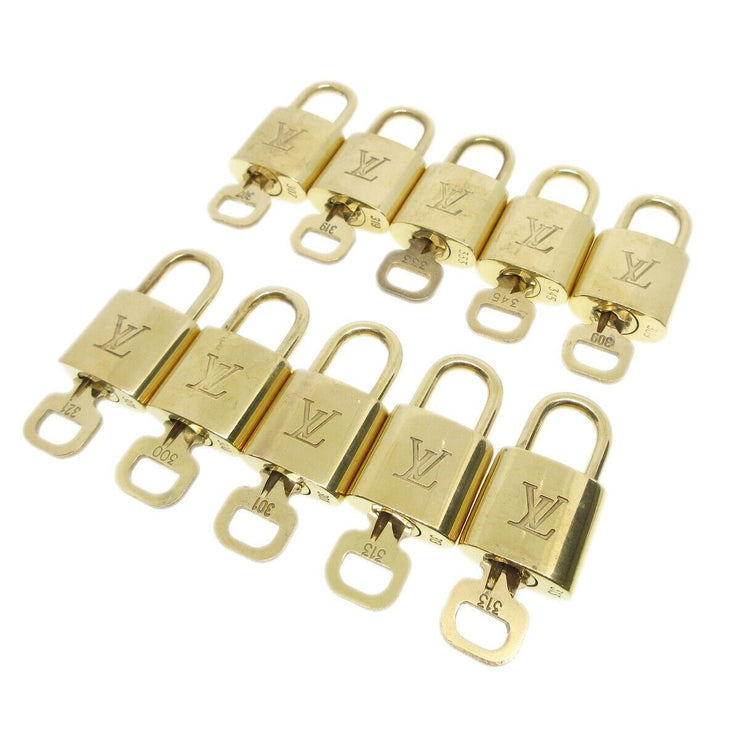 Louis Vuitton Padlock & Key Bag Accessories Charm 10 Piece Set Gold 13344