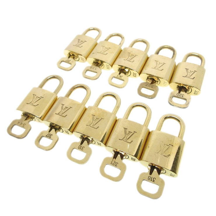 Louis Vuitton Padlock & Key Bag Accessories Charm 10 Piece Set Gold 13334