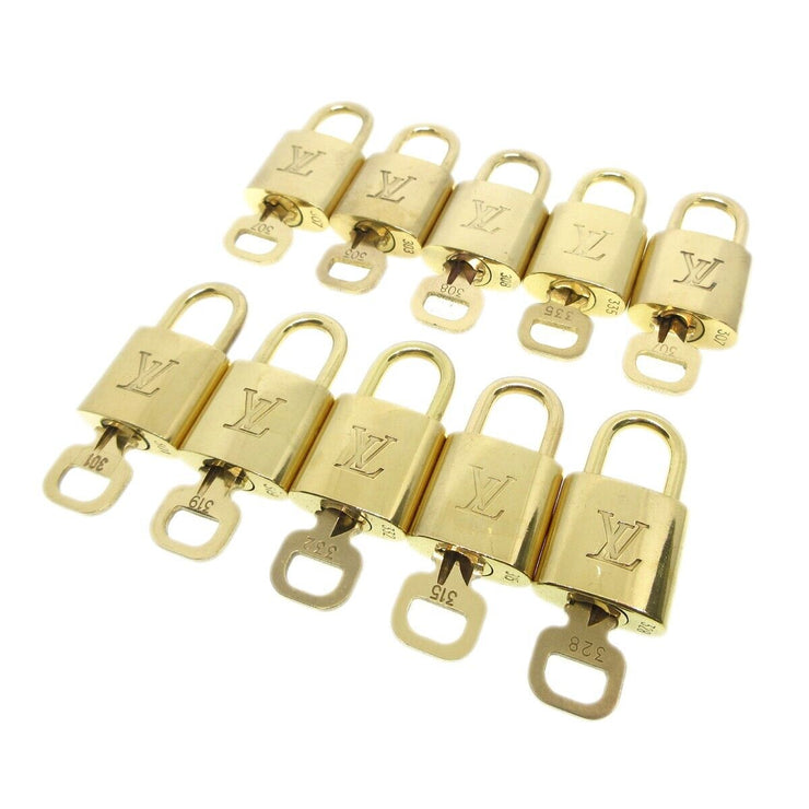 Louis Vuitton Padlock & Key Bag Accessories Charm 10 Piece Set Gold 13145