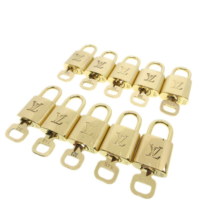 Louis Vuitton Padlock & Key Bag Accessories Charm 10 Piece Set Gold 44985