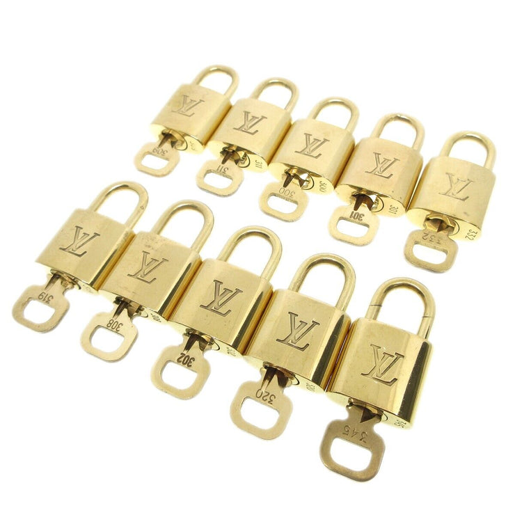 Louis Vuitton Padlock & Key Bag Accessories Charm 10 Piece Set Gold 13345